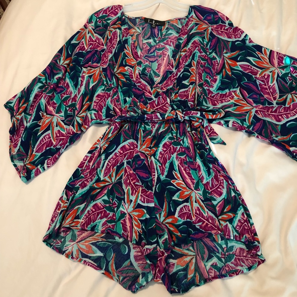 Tropical print romper
